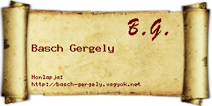 Basch Gergely névjegykártya